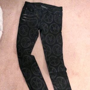 Killstar Black Denim Pants Baphomet S